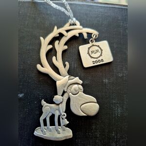 Silver Reindeer Ornament with MSM Tag